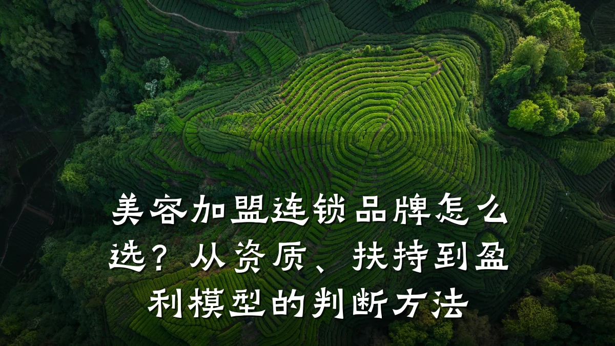 美容加盟连锁品牌怎么选?从资质、扶持到盈利模型的判断方法