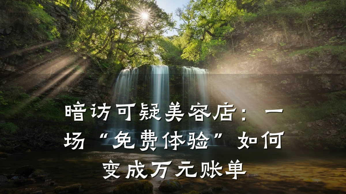 暗访可疑美容店:一场“免费体验”如何变成万元账单