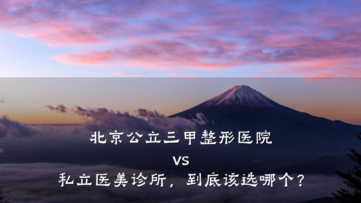 北京公立三甲整形医院 vs 私立医美诊所,到底该选哪个?