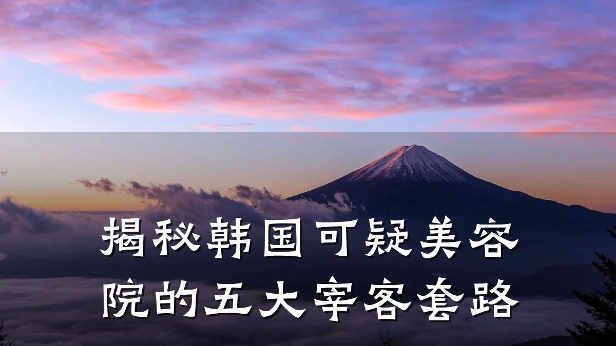 揭秘韩国可疑美容院的五大宰客套路