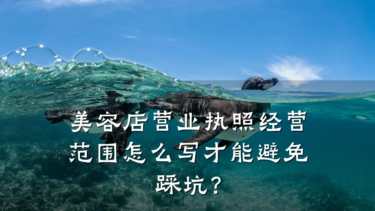 美容店营业执照经营范围怎么写才能避免踩坑？