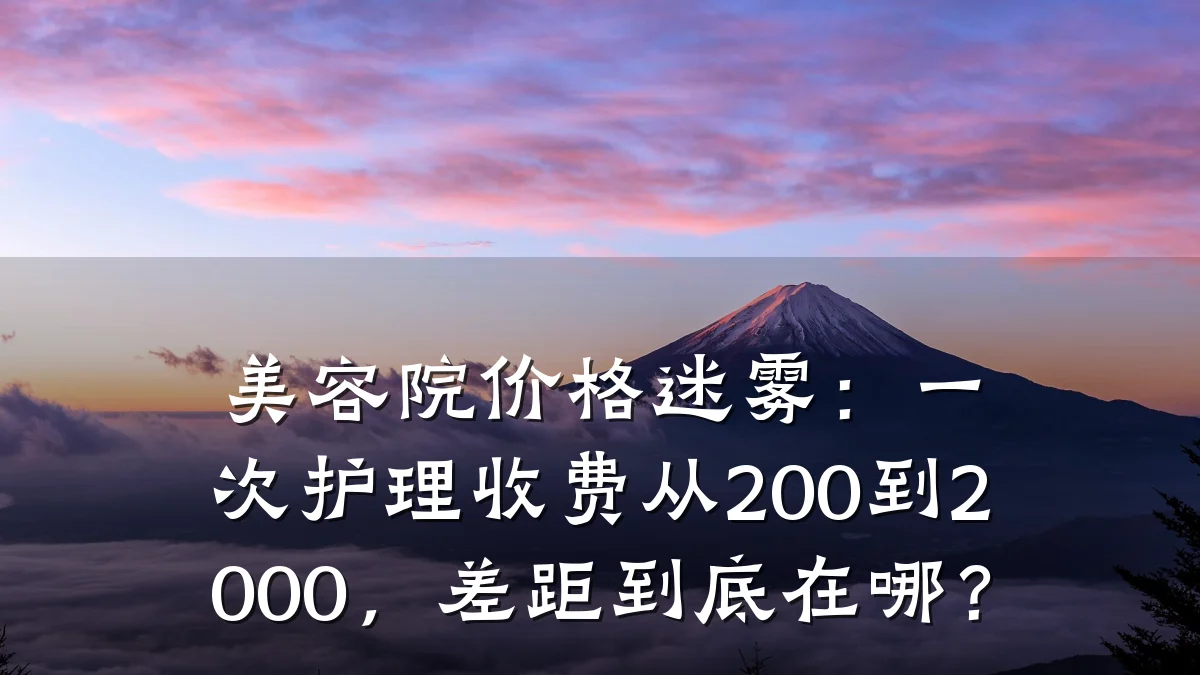 美容院价格迷雾:一次护理收费从200到2000,差距到底在哪?