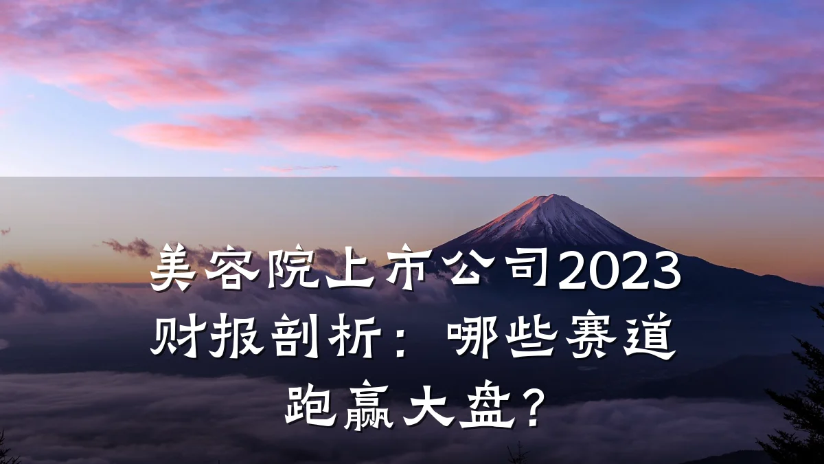 美容院上市公司2023财报剖析：哪些赛道跑赢大盘？