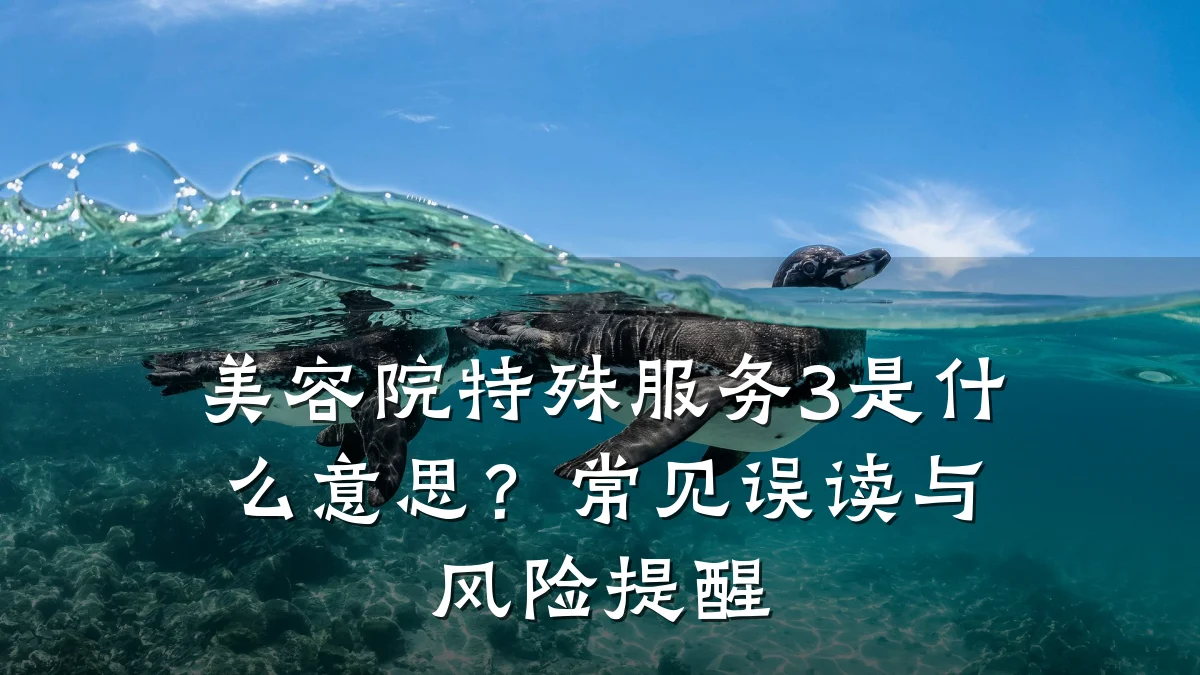 美容院特殊服务3是什么意思？常见误读与风险提醒