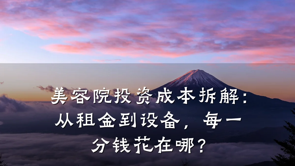美容院投资成本拆解:从租金到设备,每一分钱花在哪?