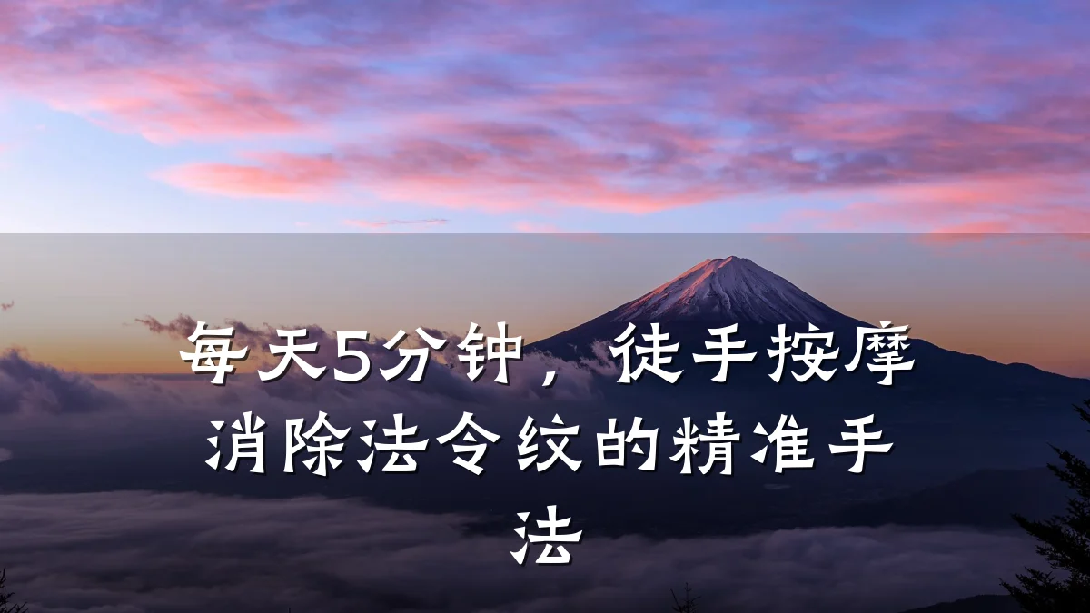 每天5分钟,徒手按摩消除法令纹的精准手法