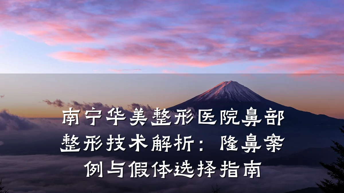 南宁华美整形医院鼻部整形技术解析:隆鼻案例与假体选择指南