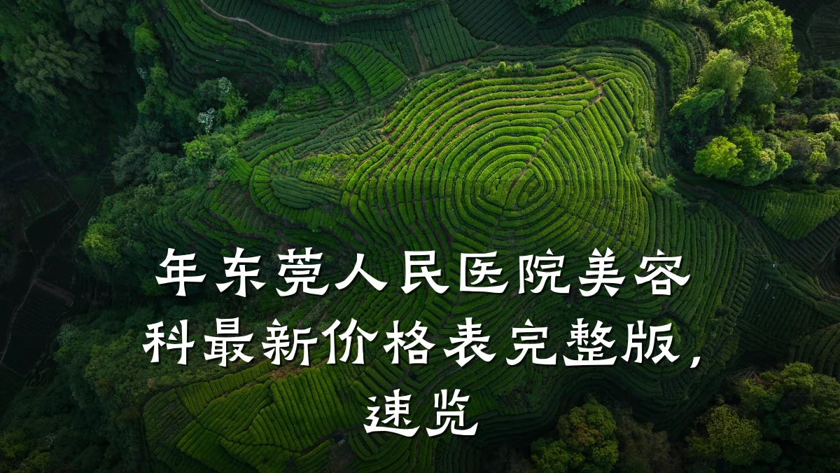 年东莞人民医院美容科最新价格表完整版,速览
