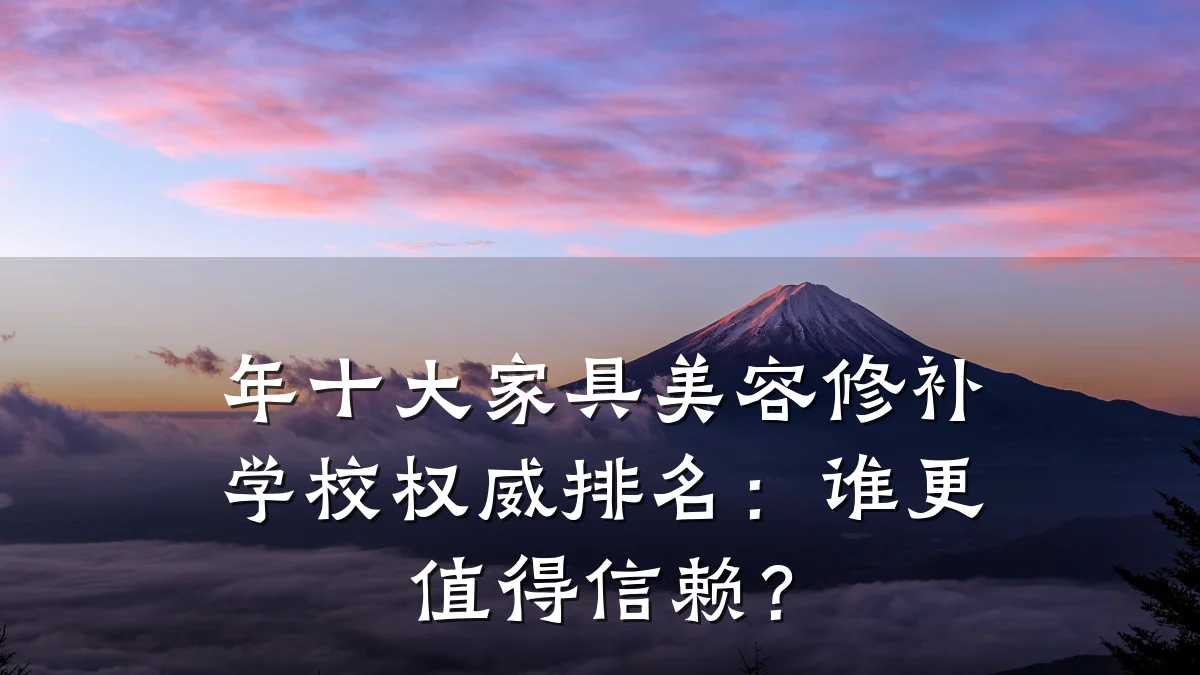 年十大家具美容修补学校权威排名:谁更值得信赖?