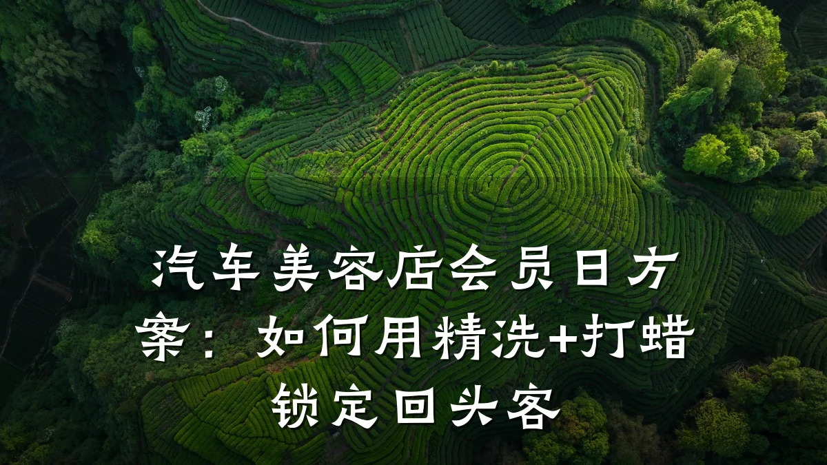 汽车美容店会员日方案:如何用精洗+打蜡锁定回头客
