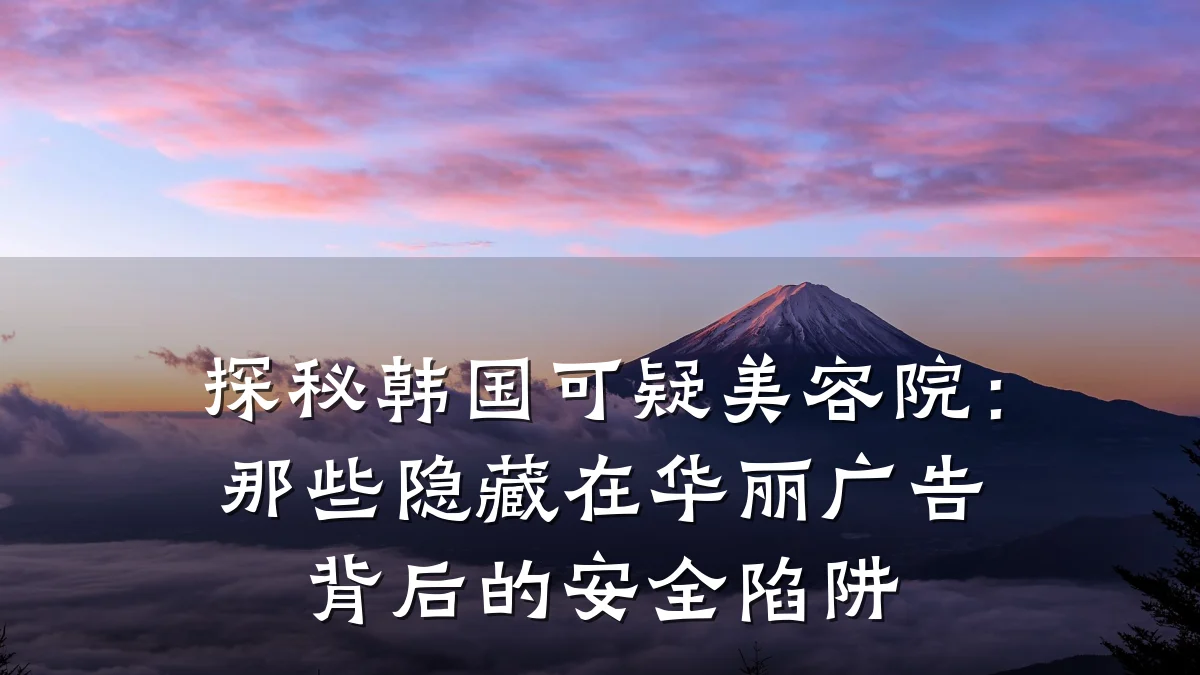 探秘韩国可疑美容院：那些隐藏在华丽广告背后的安全陷阱