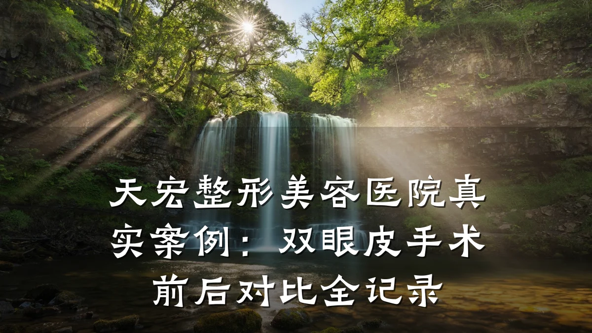 天宏整形美容医院真实案例：双眼皮手术前后对比全记录