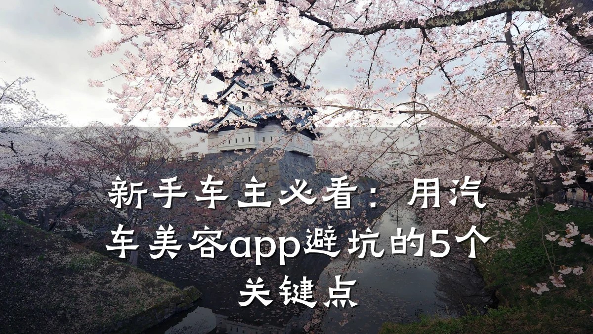 新手车主必看:用汽车美容app避坑的5个关键点