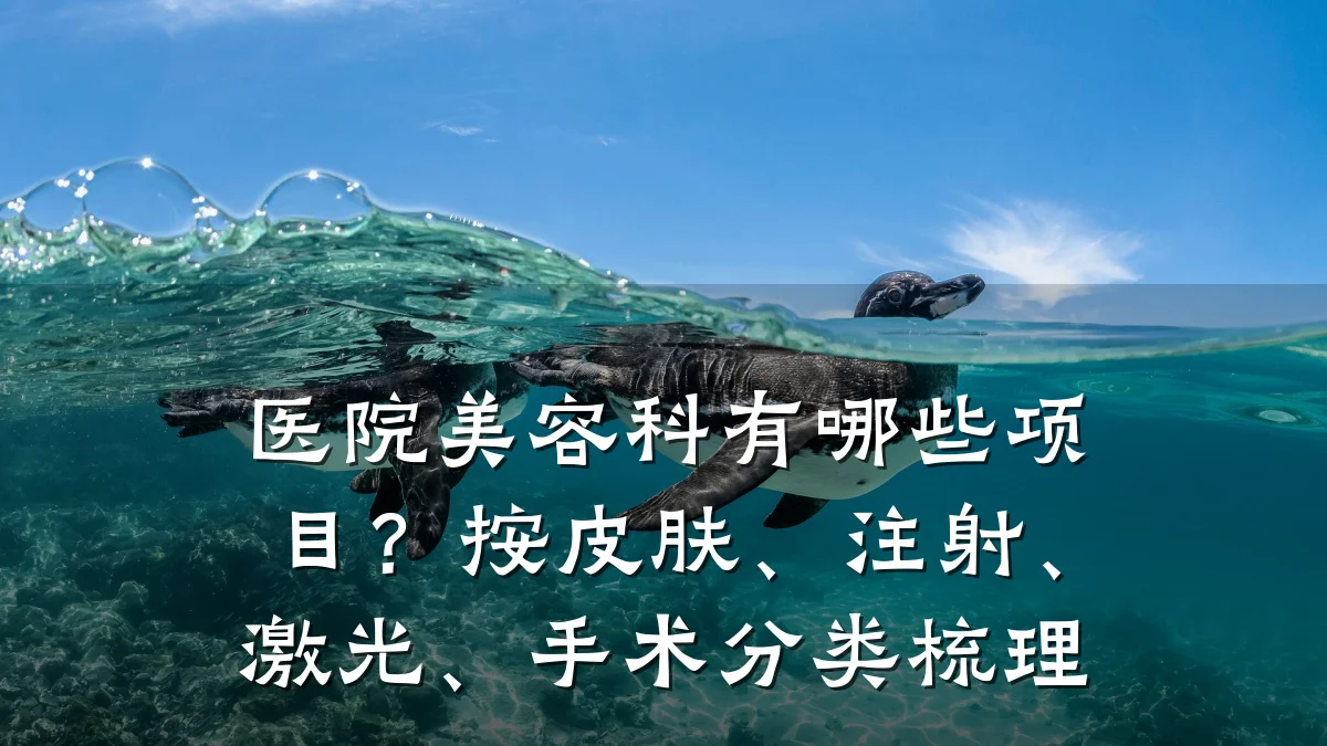 医院美容科有哪些项目?按皮肤、注射、激光、手术分类梳理