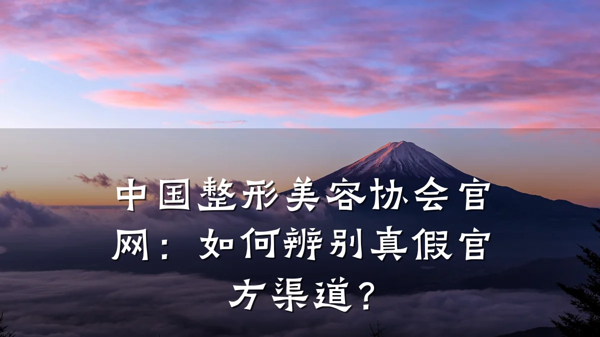 中国整形美容协会官网：如何辨别真假官方渠道？