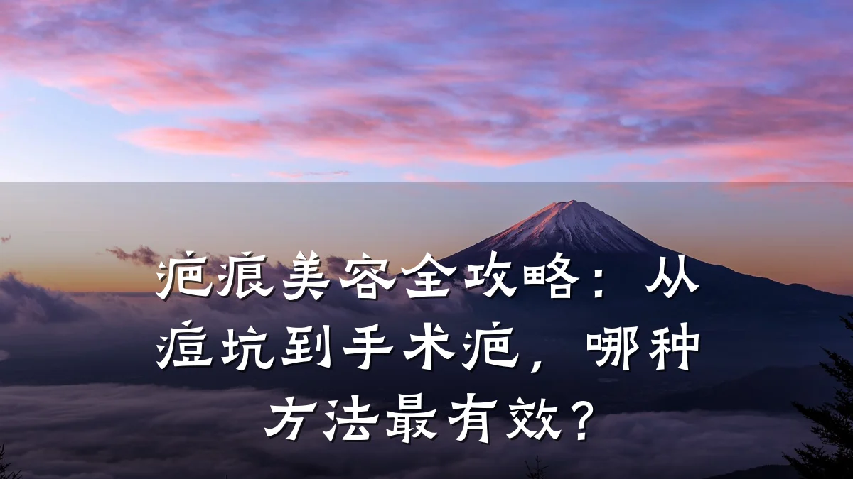 疤痕美容全攻略:从痘坑到手术疤,哪种方法最有效?