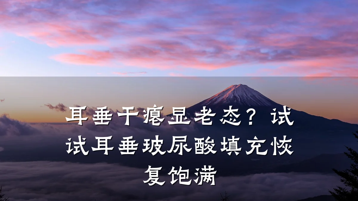 耳垂干瘪显老态?试试耳垂玻尿酸填充恢复饱满