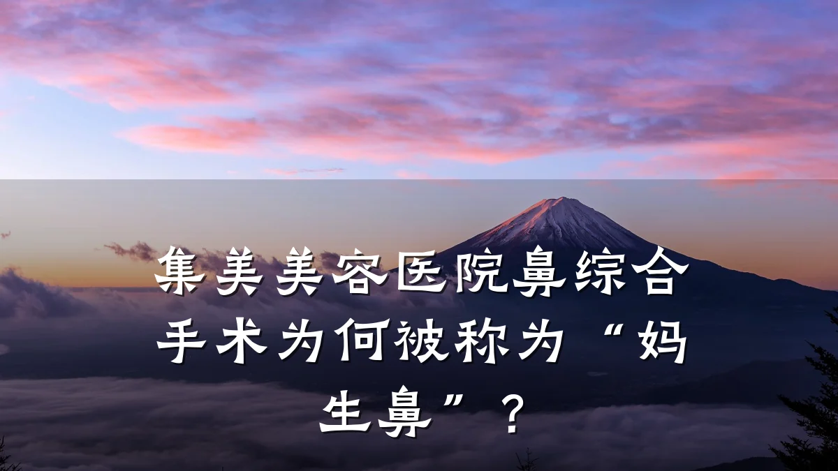 集美美容医院鼻综合手术为何被称为“妈生鼻”？