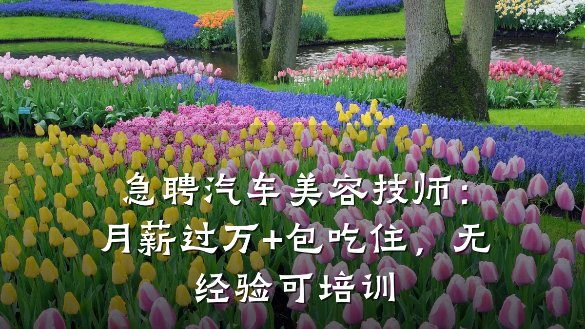 急聘汽车美容技师：月薪过万+包吃住，无经验可培训