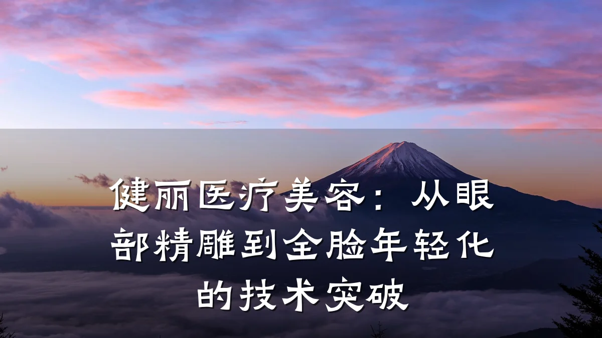 健丽医疗美容：从眼部精雕到全脸年轻化的技术突破