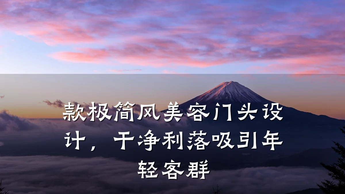 款极简风美容门头设计，干净利落吸引年轻客群