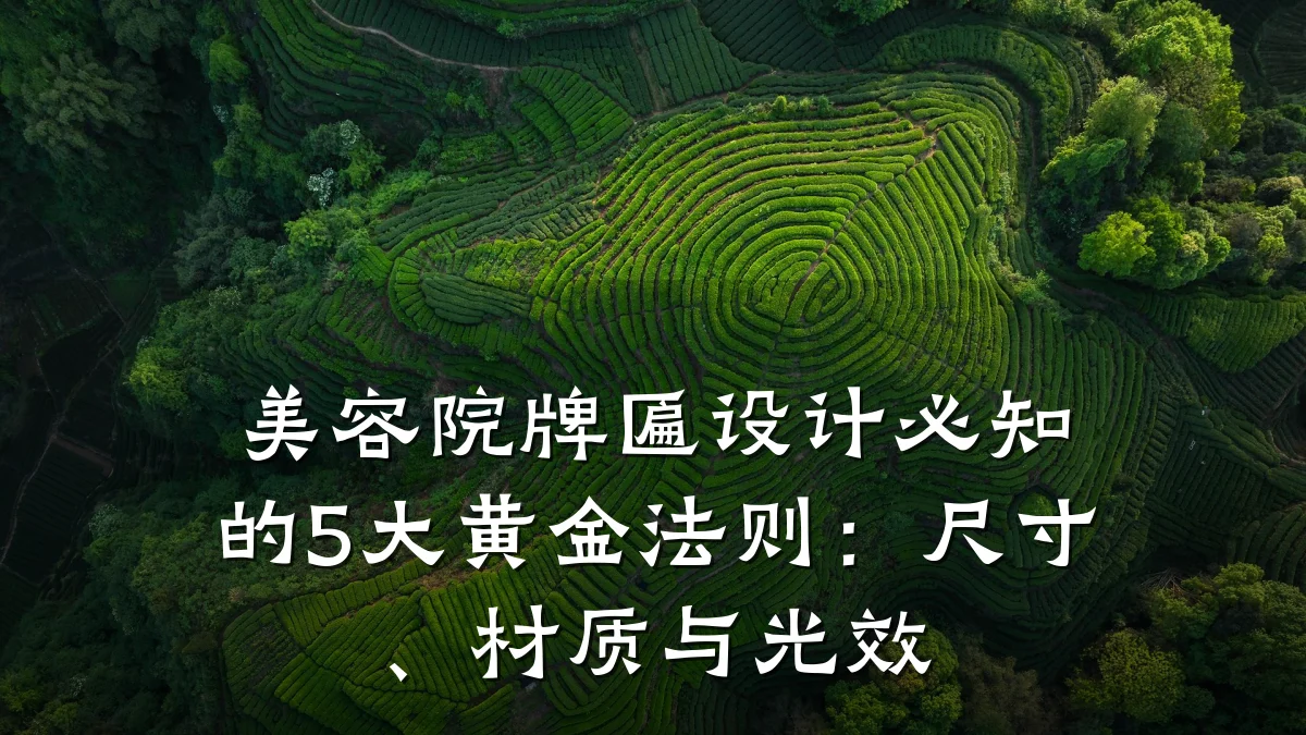 美容院牌匾设计必知的5大黄金法则：尺寸、材质与光效