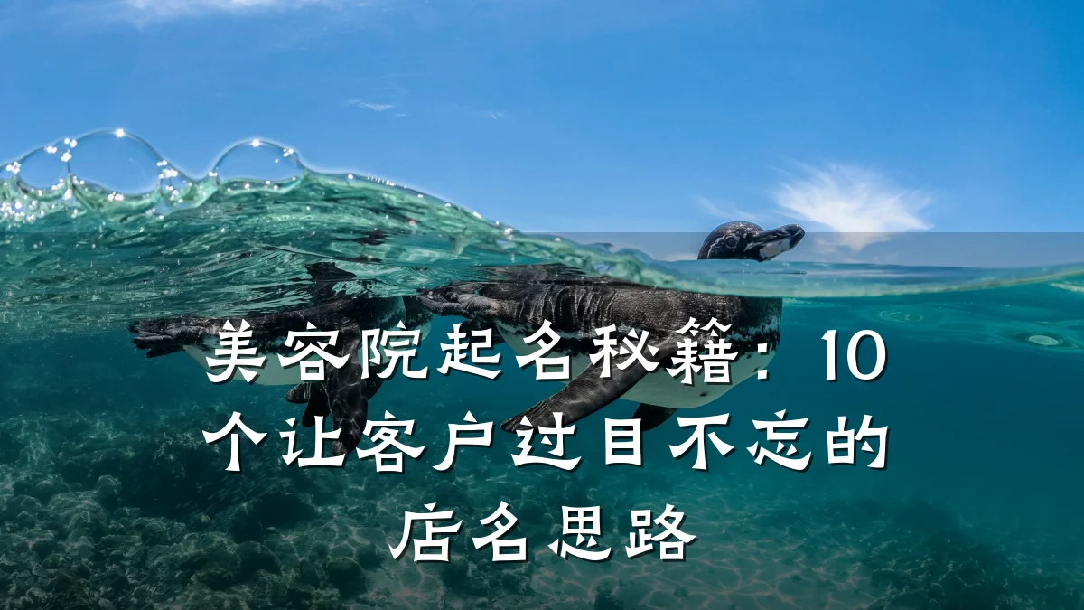美容院起名秘籍:10个让客户过目不忘的店名思路