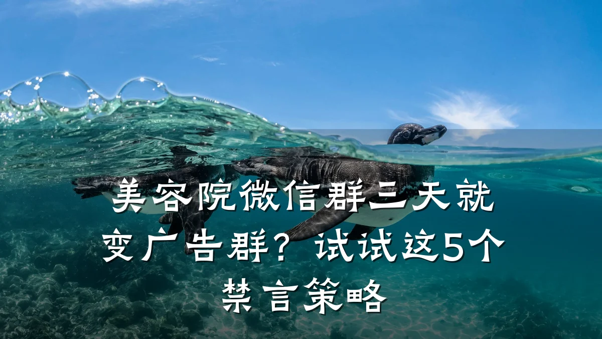 美容院微信群三天就变广告群?试试这5个禁言策略