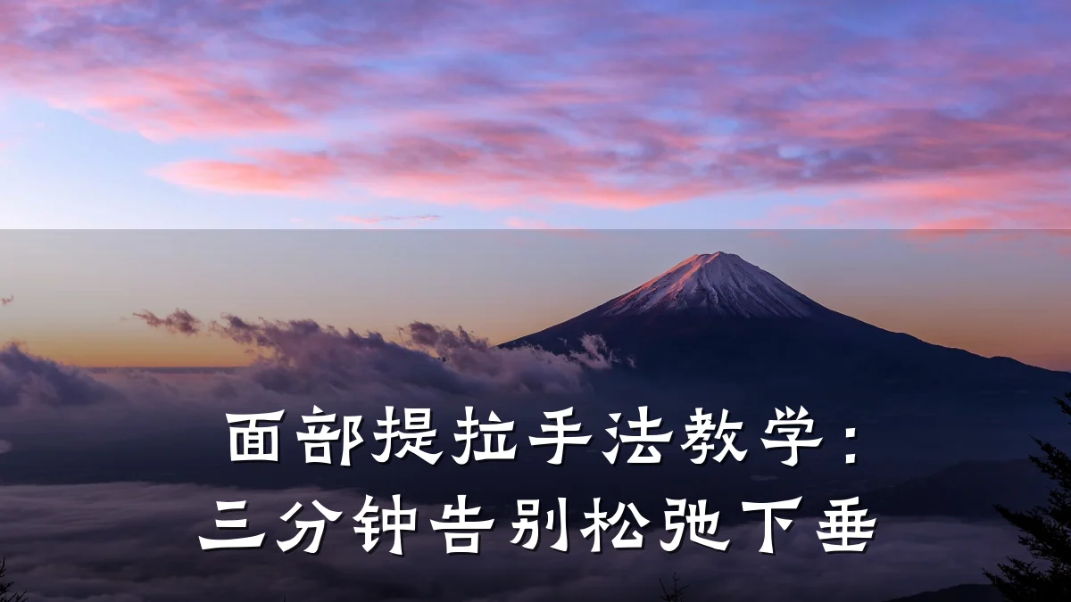 面部提拉手法教学：三分钟告别松弛下垂
