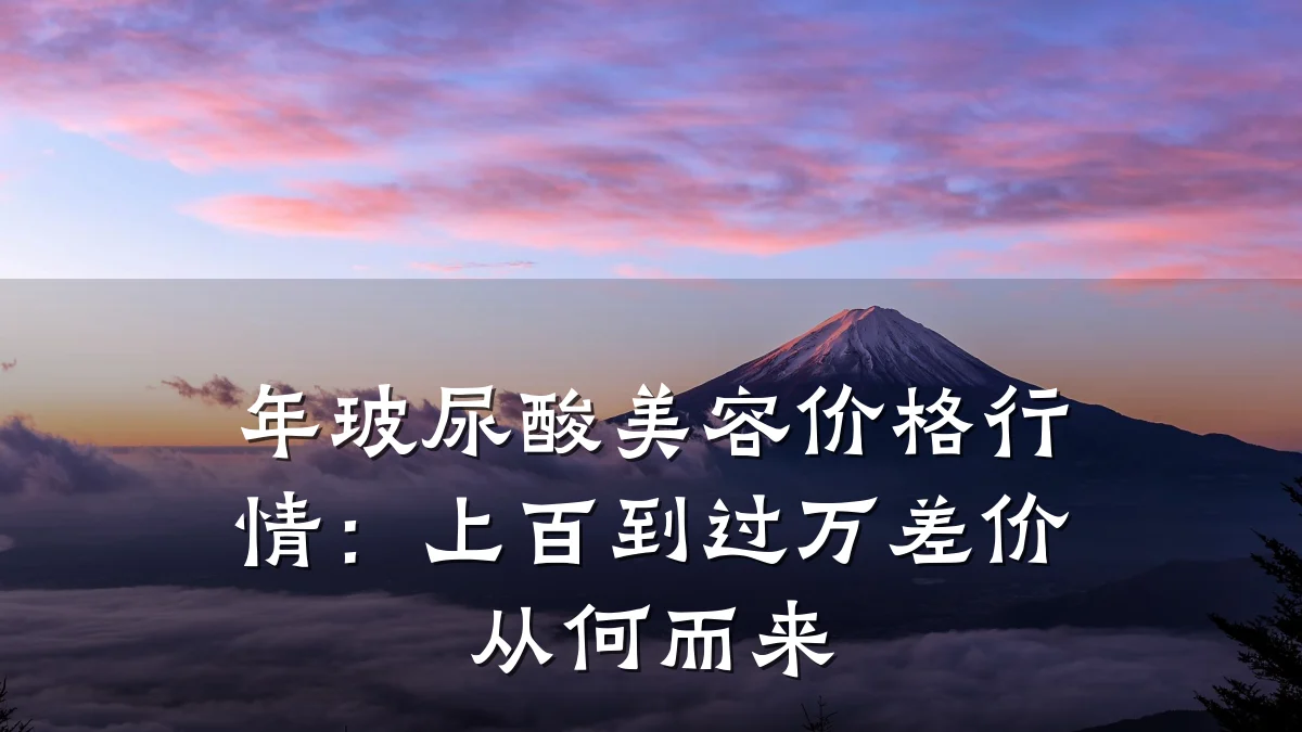 年玻尿酸美容价格行情：上百到过万差价从何而来