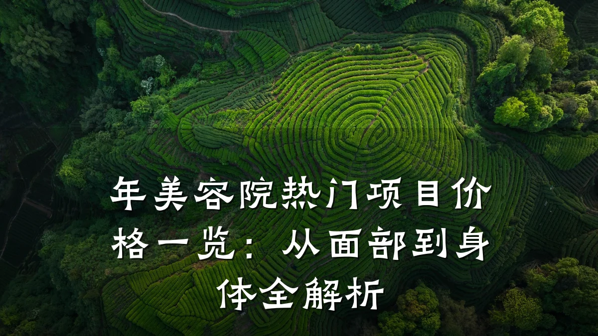 年美容院热门项目价格一览：从面部到身体全解析