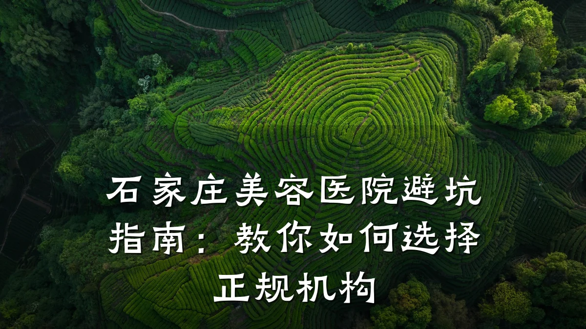 石家庄美容医院避坑指南：教你如何选择正规机构