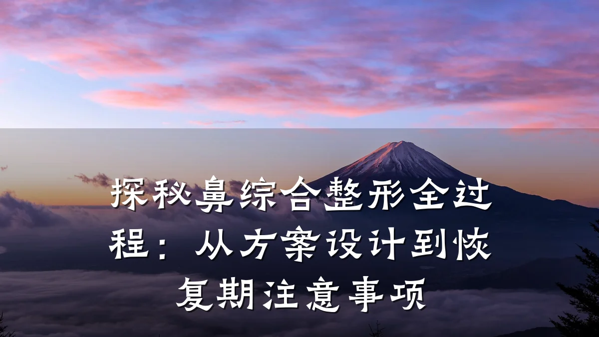 探秘鼻综合整形全过程:从方案设计到恢复期注意事项