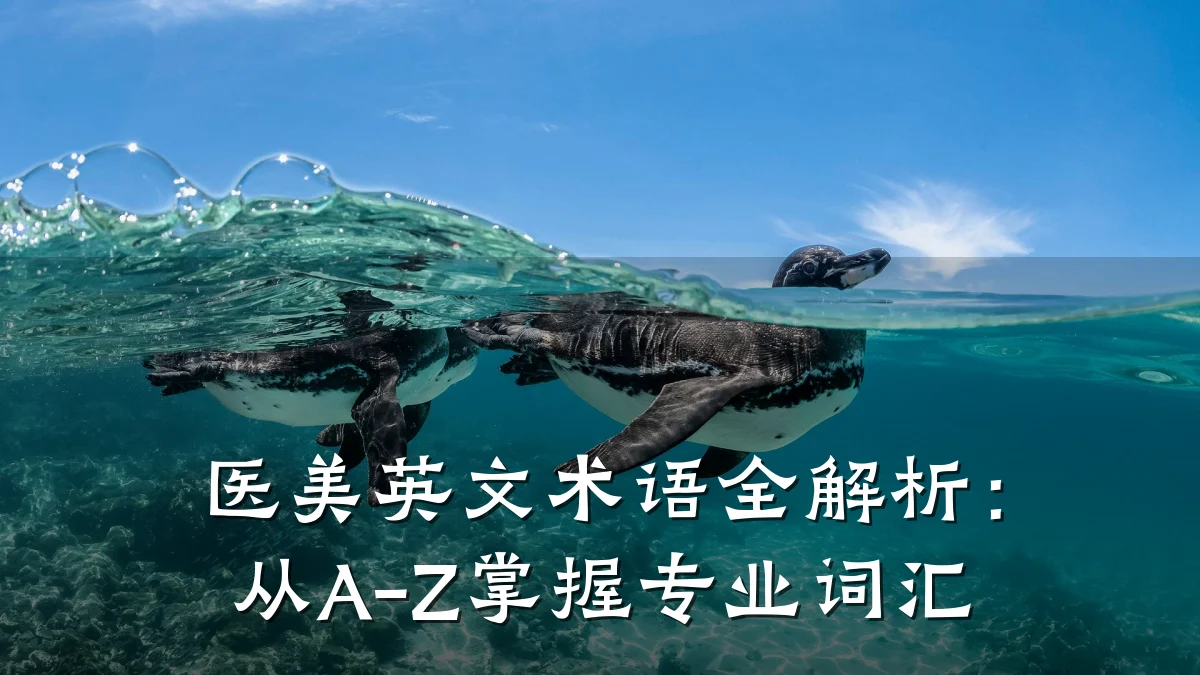 医美英文术语全解析：从A-Z掌握专业词汇