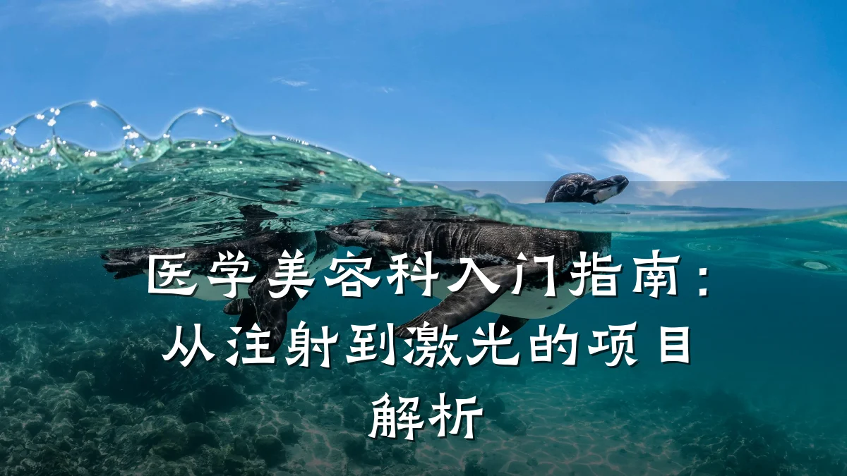 医学美容科入门指南:从注射到激光的项目解析