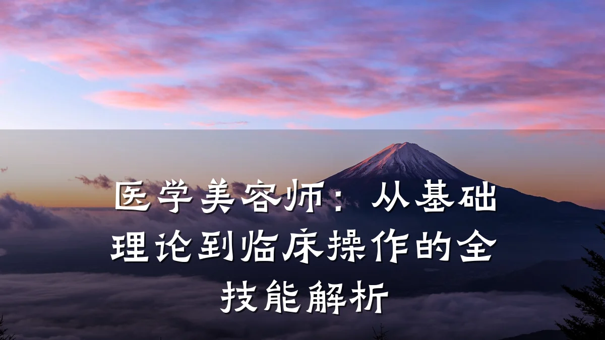 医学美容师：从基础理论到临床操作的全技能解析