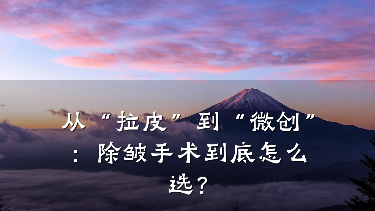 从“拉皮”到“微创”：除皱手术到底怎么选？