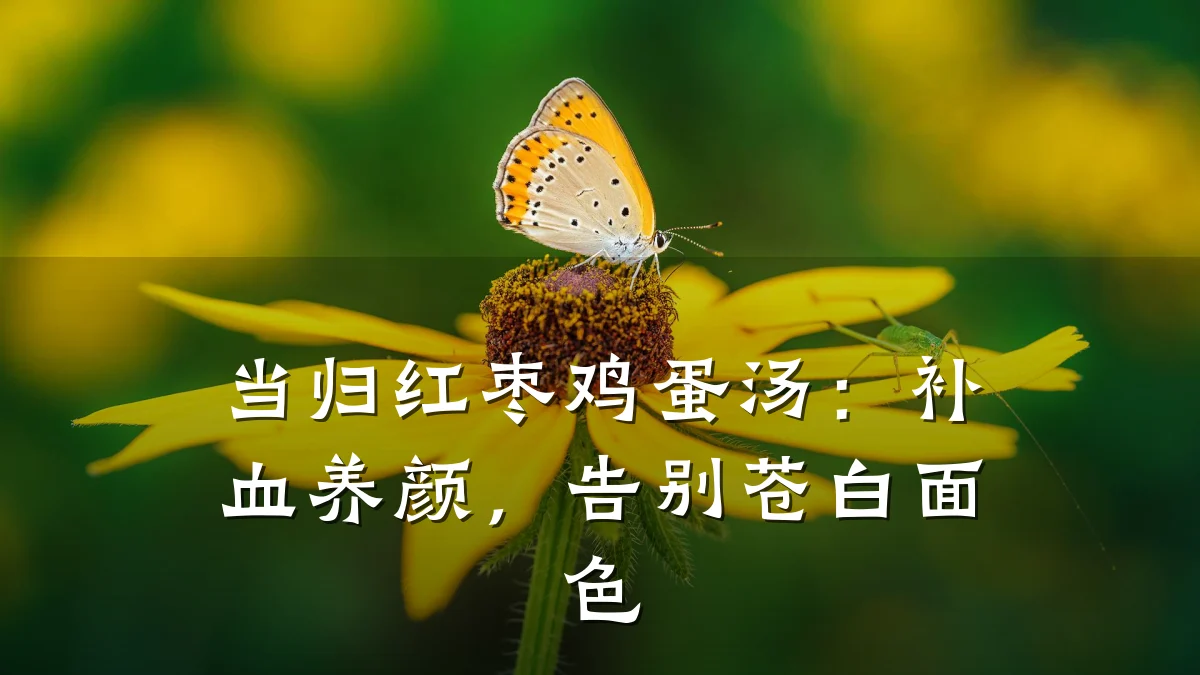 当归红枣鸡蛋汤：补血养颜，告别苍白面色
