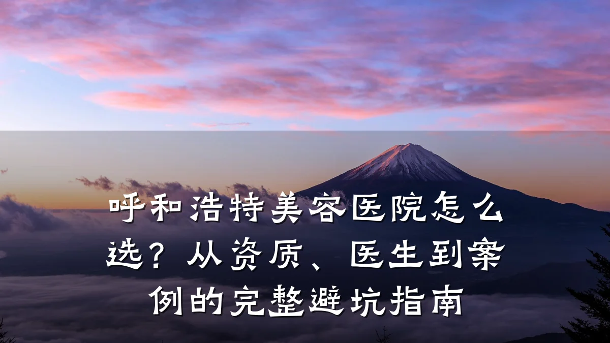 呼和浩特美容医院怎么选？从资质、医生到案例的完整避坑指南