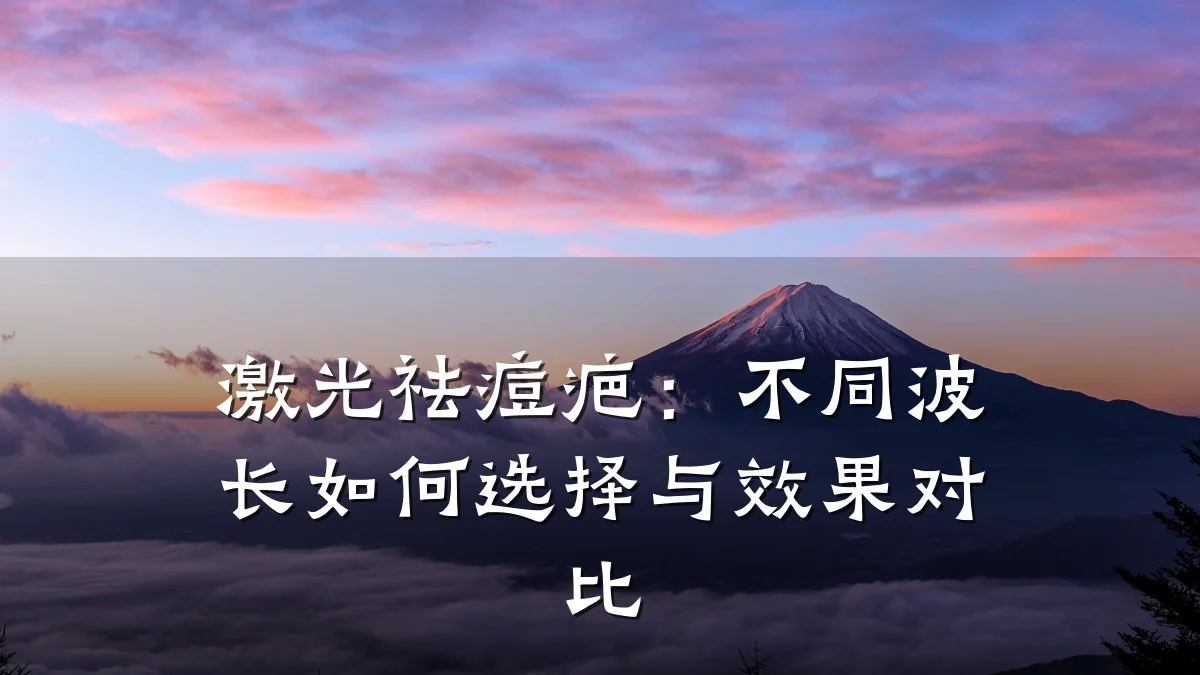 激光祛痘疤：不同波长如何选择与效果对比