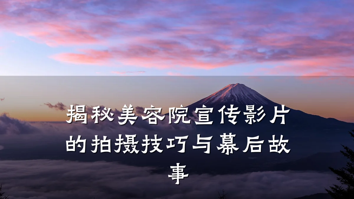 揭秘美容院宣传影片的拍摄技巧与幕后故事