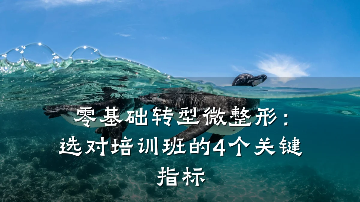 零基础转型微整形：选对培训班的4个关键指标