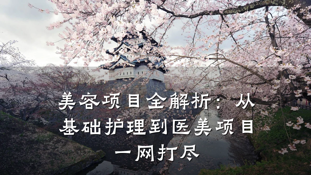 美容项目全解析：从基础护理到医美项目一网打尽