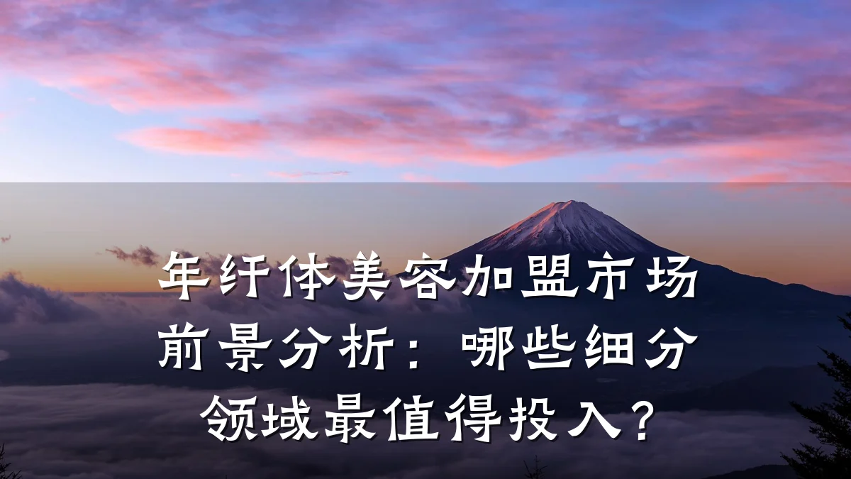 年纤体美容加盟市场前景分析：哪些细分领域最值得投入？