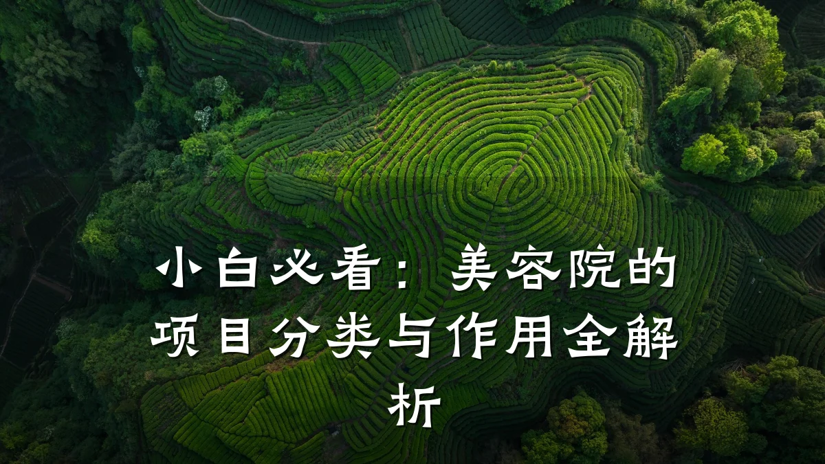 小白必看：美容院的项目分类与作用全解析