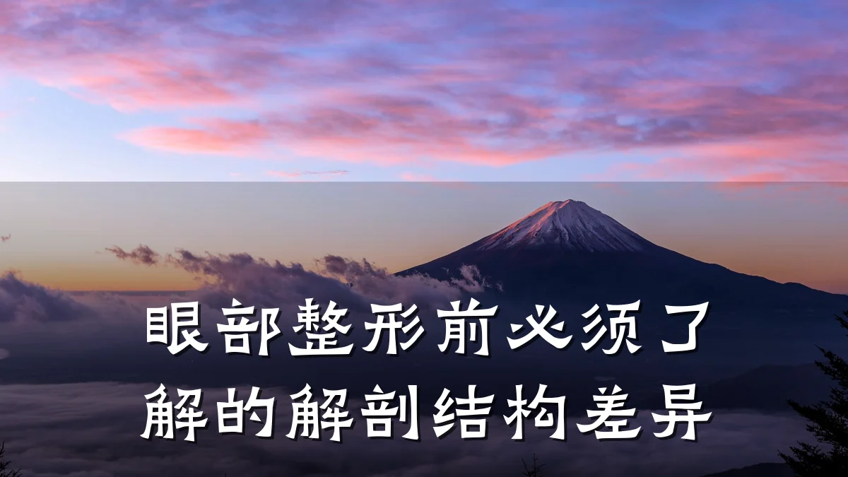 眼部整形前必须了解的解剖结构差异