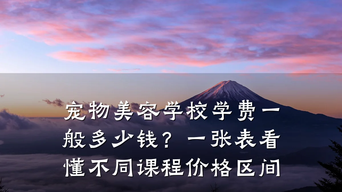 宠物美容学校学费一般多少钱？一张表看懂不同课程价格区间