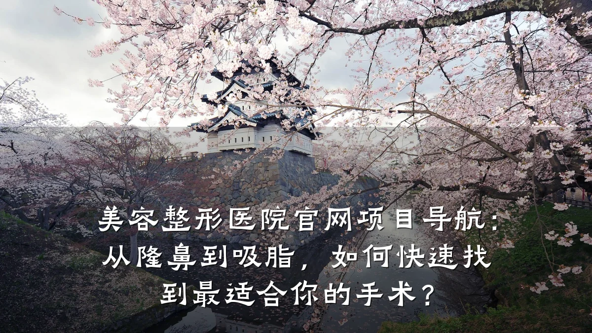 美容整形医院官网项目导航：从隆鼻到吸脂，如何快速找到最适合你的手术？