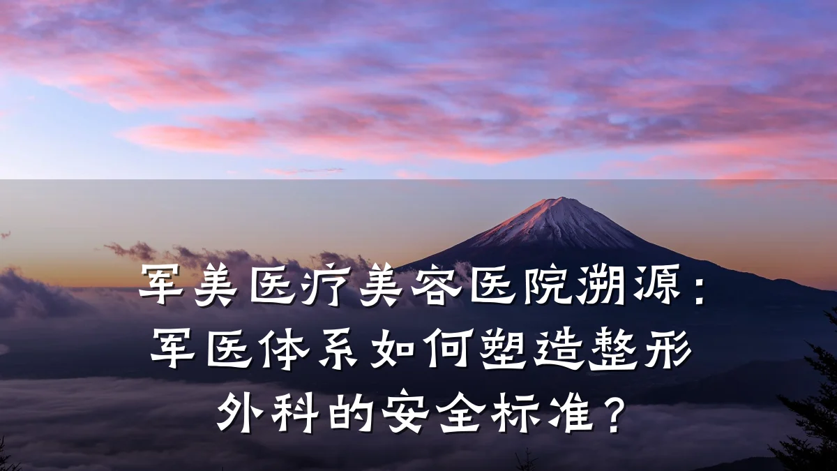 军美医疗美容医院溯源：军医体系如何塑造整形外科的安全标准？