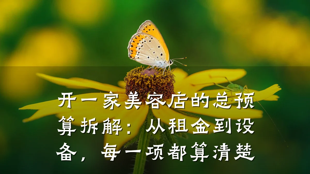 开一家美容店的总预算拆解：从租金到设备，每一项都算清楚
